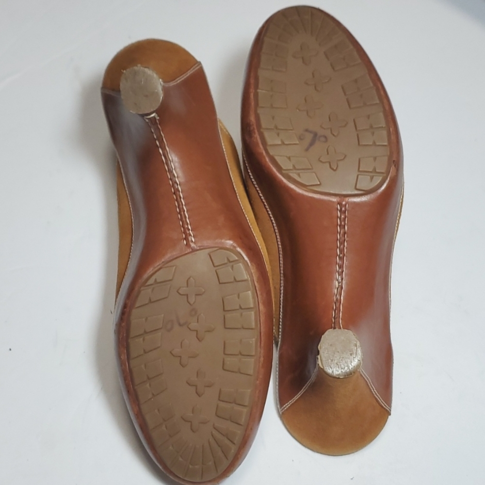 COLEHAAN SANDAL WITH CLOSED TOE SIZE 8 1/2 CARAMEL COLOR GOOD CONDITION - Picture 6 of 16